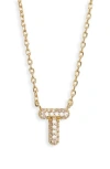Leith Cubic Zirconia Initial Pendant Necklace In Gold