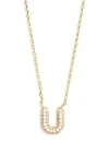 Leith Cubic Zirconia Initial Pendant Necklace In Gold