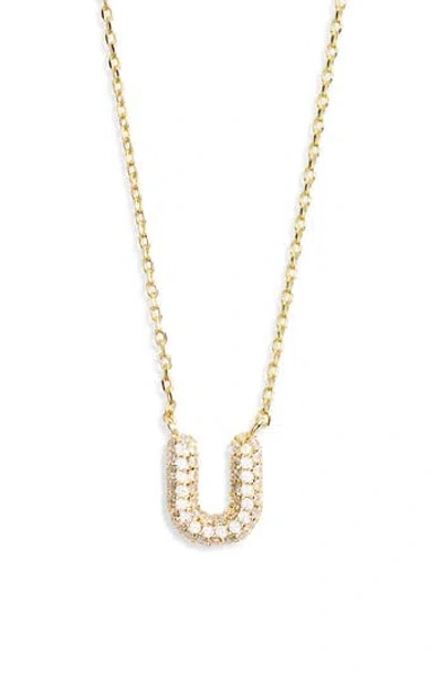 Leith Cubic Zirconia Initial Pendant Necklace In Gold