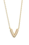 Leith Cubic Zirconia Initial Pendant Necklace In Gold