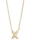 Leith Cubic Zirconia Initial Pendant Necklace In Gold