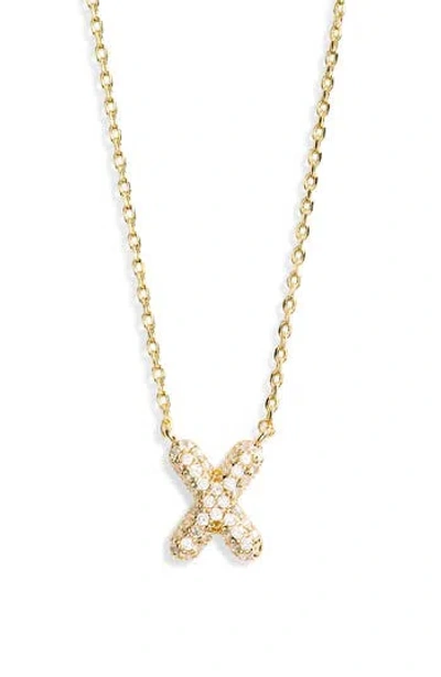 Leith Cubic Zirconia Initial Pendant Necklace In Gold