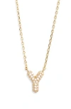 Leith Cubic Zirconia Initial Pendant Necklace In Gold