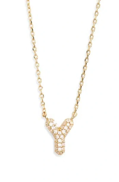Leith Cubic Zirconia Initial Pendant Necklace In Gold