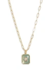 Leith Cubic Zirconia Inlay Stone Pendant Necklace In Gold