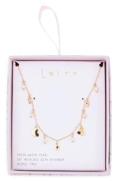 Leith Cubic Zirconia Star & Heart Necklace In Gold
