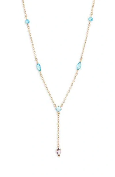Leith Cubic Zirconia Station Y-necklace In Gold