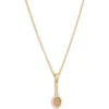 Leith Cubic Zirconia Tennis Racket Pendant Necklace In Gold