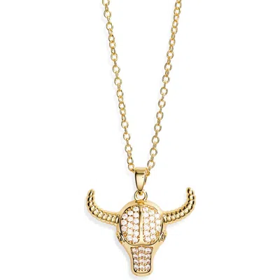 Leith Cz Longhorn Pendant Necklace