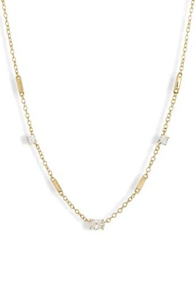 Leith Cz Station Necklace In Gold