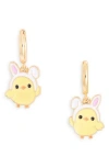 Leith Easter Chick Drop Earrings In Purple