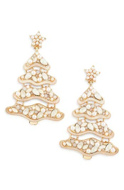 Leith Embellished Christmas Tree Drop Earrings In Gold