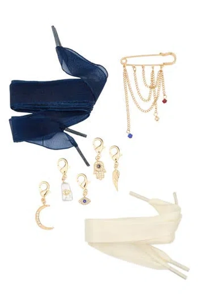 Leith Evil Eye 8-piece Shoe Lace Charm Set In Gold