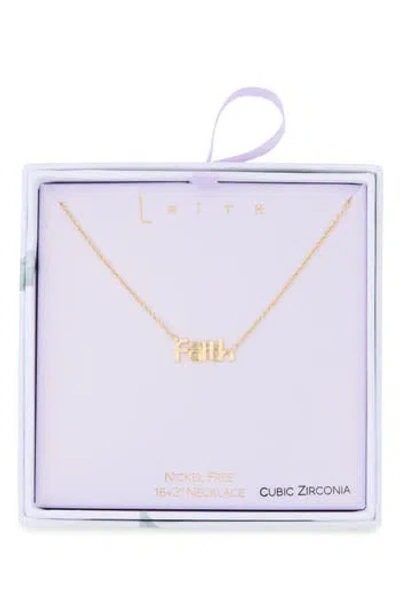 Leith Faith Pendant Necklace In Gold
