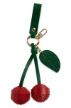 Leith Faux Leather Cherry Bag Charm In Green