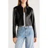 Leith Faux Leather Crop Jacket In Black