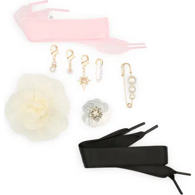 Leith Faux Pearl 9-piece Shoe Lace Charm Set In Gold
