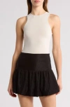 Leith Fitted Racerback Tank In Beige Pumice