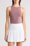 Leith Fitted Racerback Tank In Purple Taupe