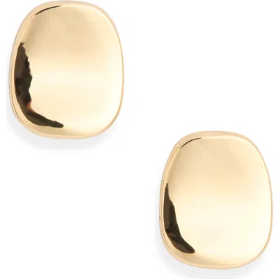 Leith Flat Round Stud Earrings In Gold