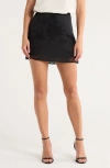 Leith Floral Jacquard Miniskirt In Black