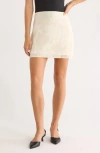 Leith Floral Jacquard Miniskirt In White