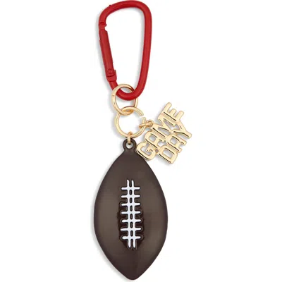 Leith Football Bag Charm In Black