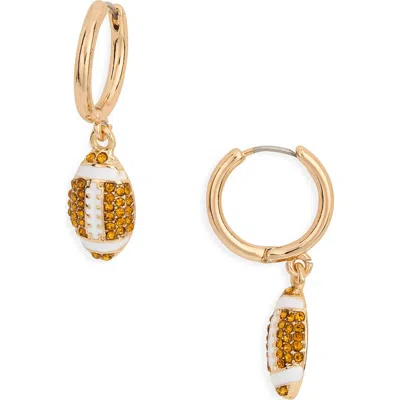 Leith Football Huggie Drop Earrings In Gold