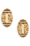 Leith Football Stud Earrings In Gold