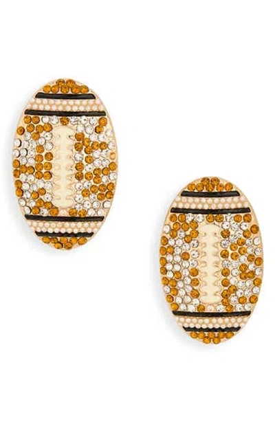 Leith Football Stud Earrings In Gold