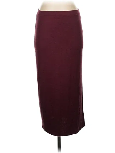 Pre-owned Leith Formal Skirt In Burgundy