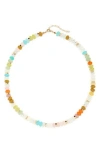 Leith Glass Beaded Necklace In Multi
