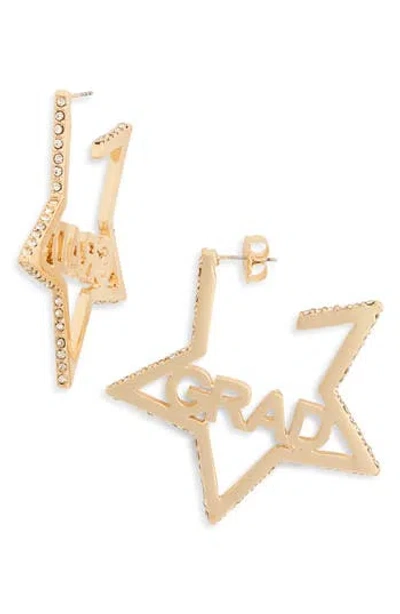 Leith Grad Cz Star Hoop Earrings