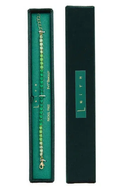 Leith Gradient Cz Tennis Bracelet In Green