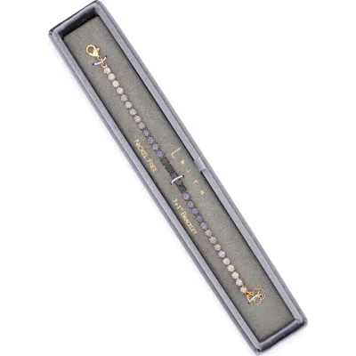 Leith Gradient Cz Tennis Bracelet In Black Multi- Gold