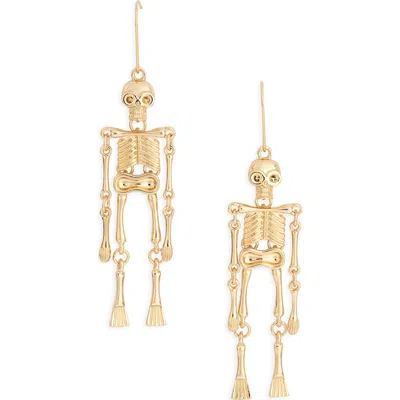 Leith Halloween Skeleton Drop Earrings In Gold