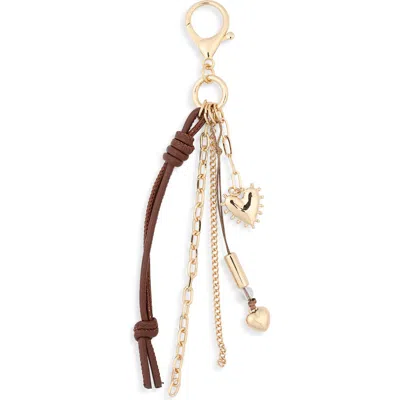 Leith Heart Cord Bag Charm In Gold