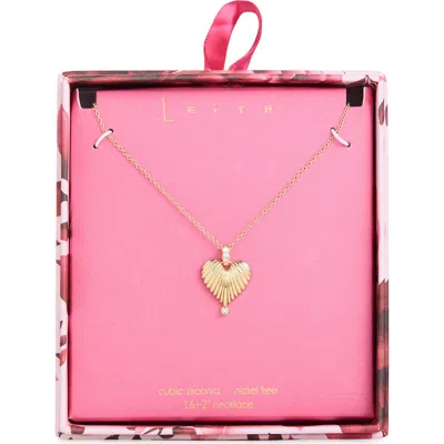 Leith Heart Drop Necklace In Gold