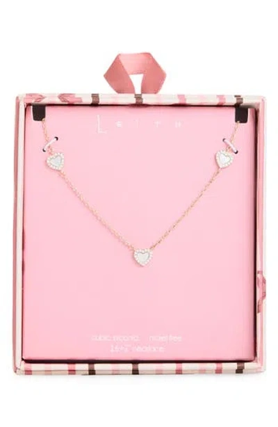 Leith Heart Drop Necklace In Gold