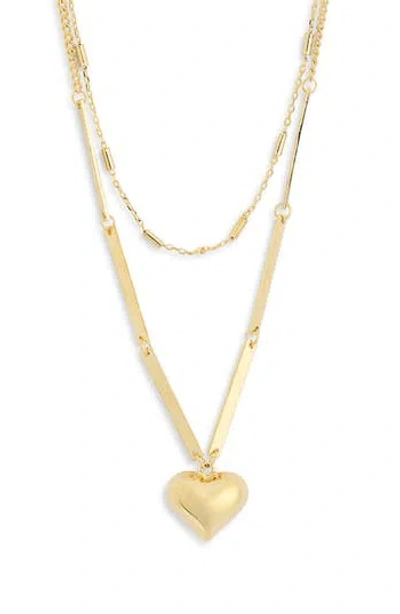 Leith Heart Pendant Layered Necklace In Gold