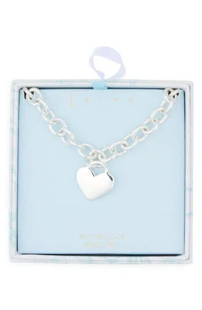 Leith Heart Pendant Necklace In Metallic