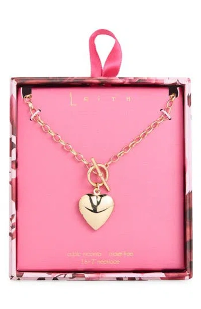 Leith Heart Toggle Necklace In Gold