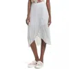 Leith High Low Tulip Hem Pleated Flowy Midi Skirt In Gray In Grey
