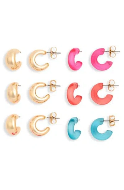 Leith Hoop Earrings Set In Multi