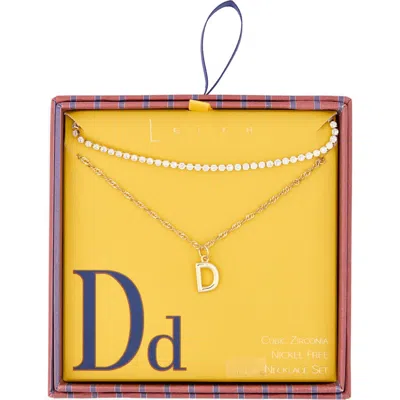 Leith Initial & Cubic Zirconia Necklace Set