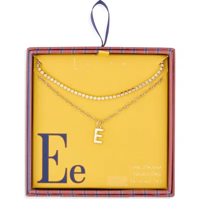 Leith Initial & Cubic Zirconia Necklace Set