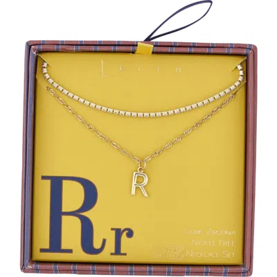 Leith Initial & Cubic Zirconia Necklace Set