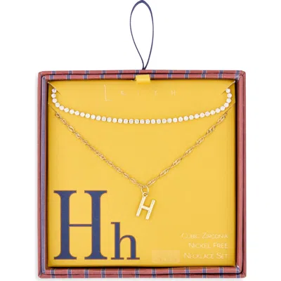 Leith Initial & Cubic Zirconia Necklace Set