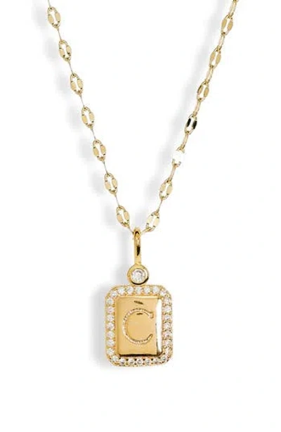Leith Initial Pendant Necklace In Gold