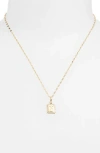 Leith Initial Pendant Necklace In Gold